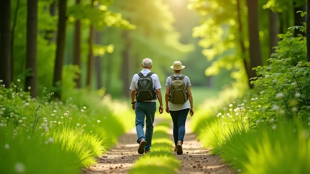 Seniori pastaigājas pa mežainiem maršrutiem